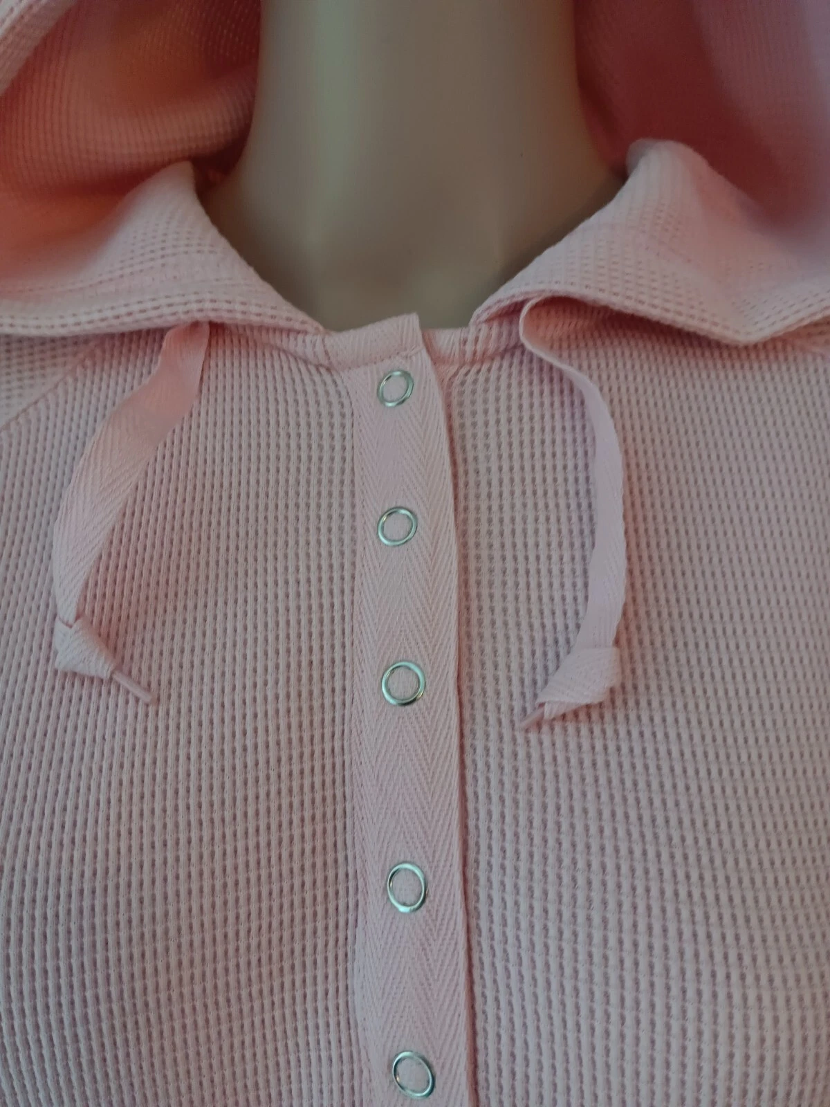 UNDERCOVER VICTORIA'S SECRET TEE SHOP Felpa con cappuccio donna rosa waffle taglia media