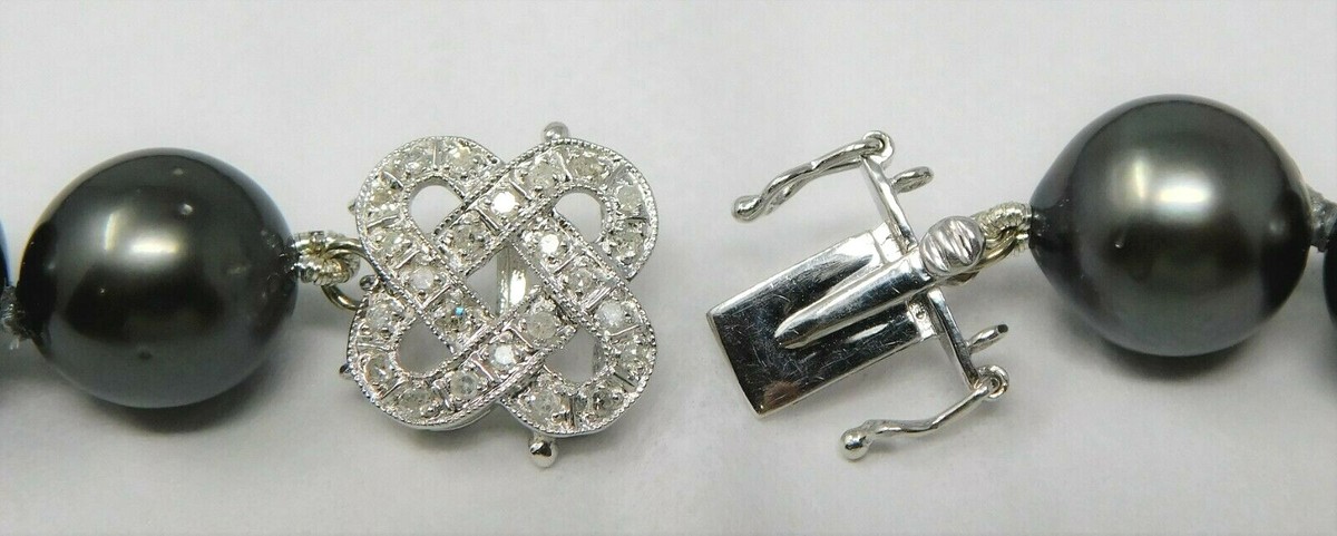 【LLOYD】Ribbon & Pearl Pattern Necklace☆追跡送 11-13.5 mm Strand South Sea Pearls 14k Gold Diamond Clasp