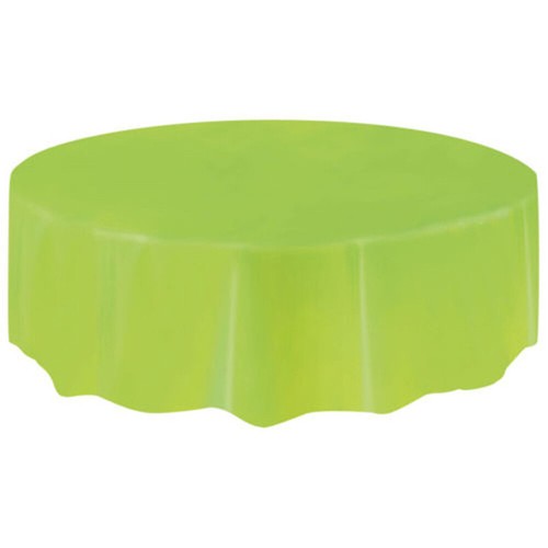 213cm Diameter Solid-colored Plastic Tablecloth Disposable Round Table Cover - Picture 9 of 11