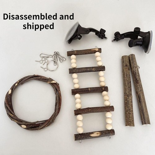 Wooden Parrot Climbing Ladder Swing Toy for Bird Cage Play Accessories and Chew - Picture 6 of 16