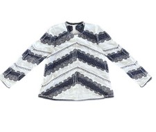 ZIMMERMANN X Barney’s New York Lace-Panel 100% Linen Dress Blouse Size 1