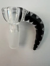 14mm Horn Bowl - VERY high quality thick glass built-in screen - Black ON SALE