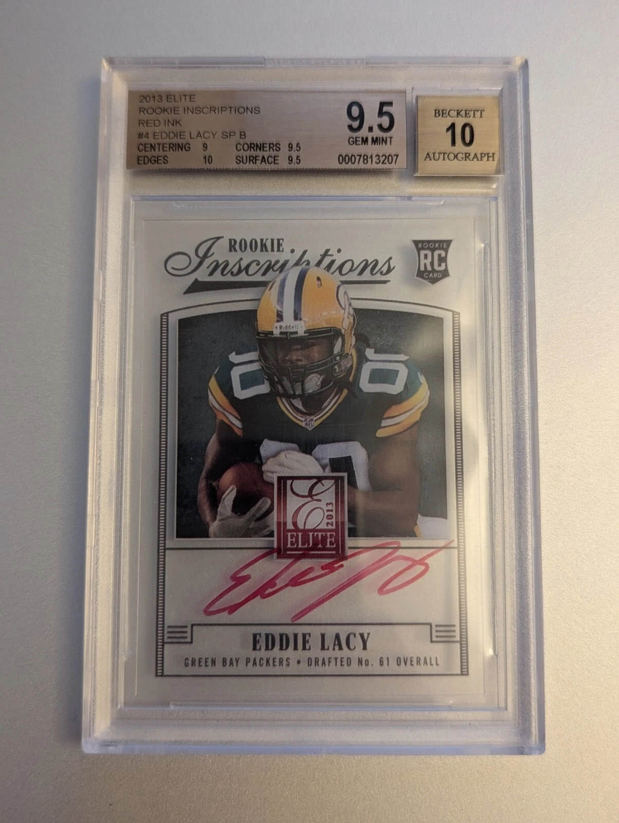 Eddie Lacy Panini Elite Rookie Inscriptions #4 Red Ink