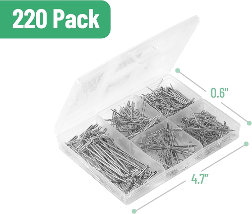 - T Pins, 220 Pack, Assorted Sizes, T-Pins, T Pins for Blocking Knitting, Wig Pi - Picture 2 of 12