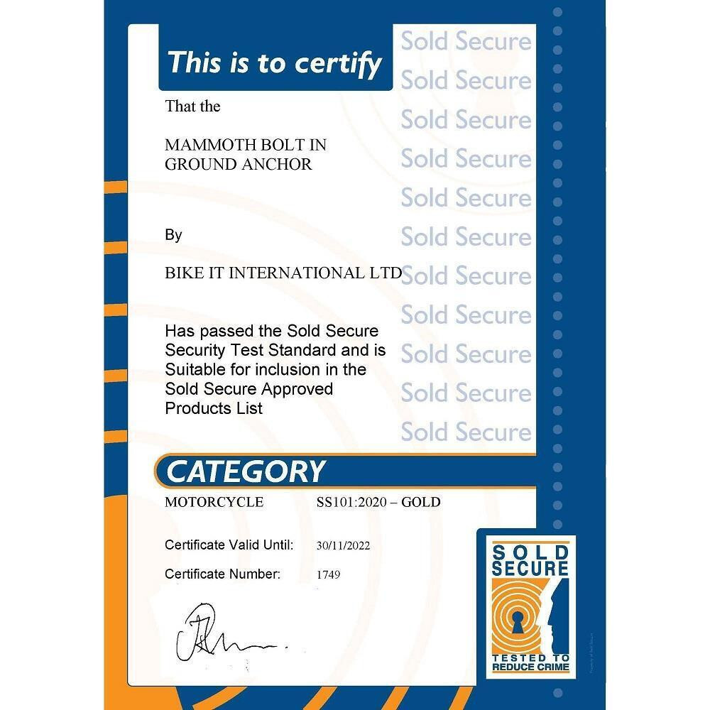 MAMMOTH LOCM009 CHAIN LOCK 1.8M + MAMMOTH THATCHAM GROUND ANCHOR