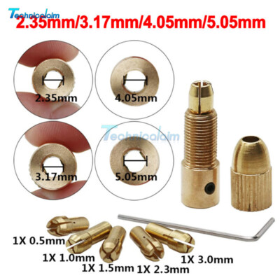 7pcs/set Brass Collet Mini Drill Chucks For Electric Motor Shaft Drill Bit Tool