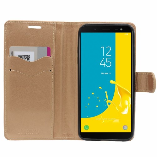 Coque pour Samsung J6 2018 Galaxy SM-J600F Etui Portefeuille Housse PU Cuir Or - Photo 3 sur 4