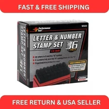 WILMAR TOOLS 36 PIECE 1/4" LETTER AND NUMBER STAMPS PERFORMANCE TOOL W5422