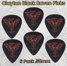 Clayton Black Raven Standard Guitar Picks .50 mm 6 Pack