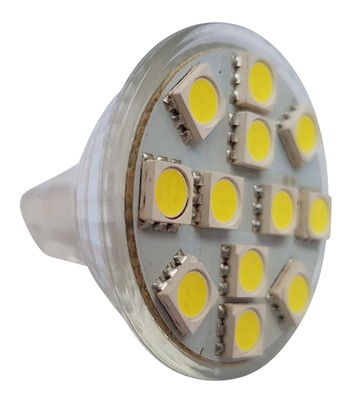 ~ 25W 10-30V MR11 12 SMD LED 12V DC 180LM 2.4W Blanco Cálido Bombilla