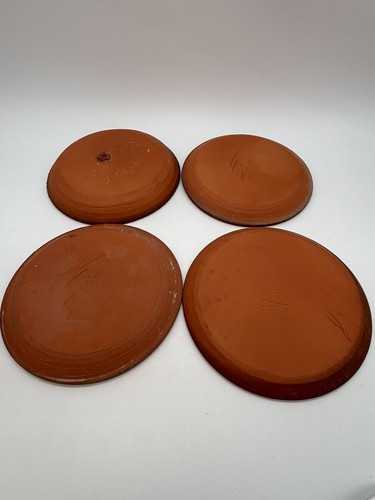 Vtg 1985 GRIS Pottery Redware Slip Christmas Plates 5.5” Signed Set Of 4 - Picture 6 of 22