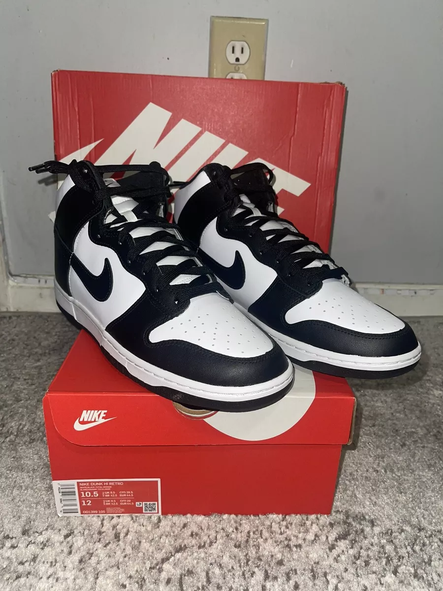 Nike Dunk High Retro Black White Panda DD1399-105 Mens Size 10.5