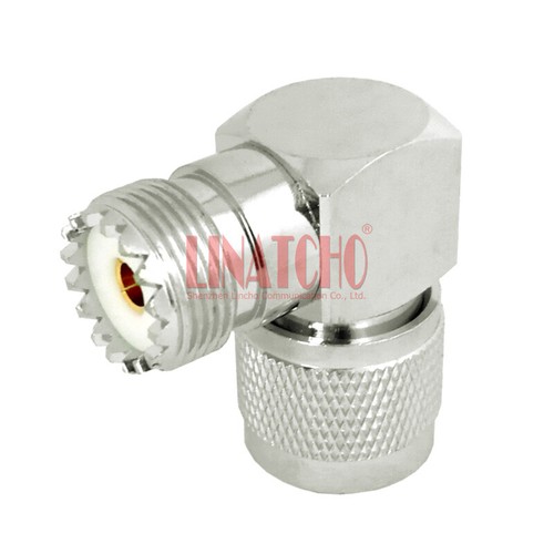 Convertidor 50 ohmios latón PL259 macho a SO239 hembra UHF M ángulo recto 90 grados L - Imagen 7 de 10
