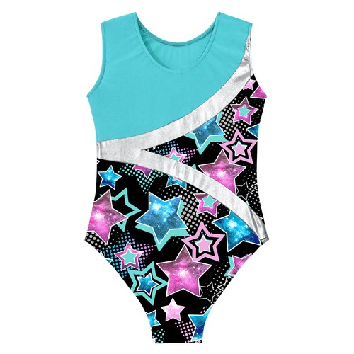 Kids Girls Shiny Rhinestone Print Gymnastics Leotard Tank Ballet Dance Bodysuit - Bild 42 von 60