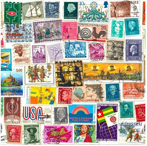 1000 STAMPS FROM WORLD COUNTRIES. MIXED PHILATELY, USED POSTAGE STAMPS OFF PAPER - Afbeelding 1 van 2