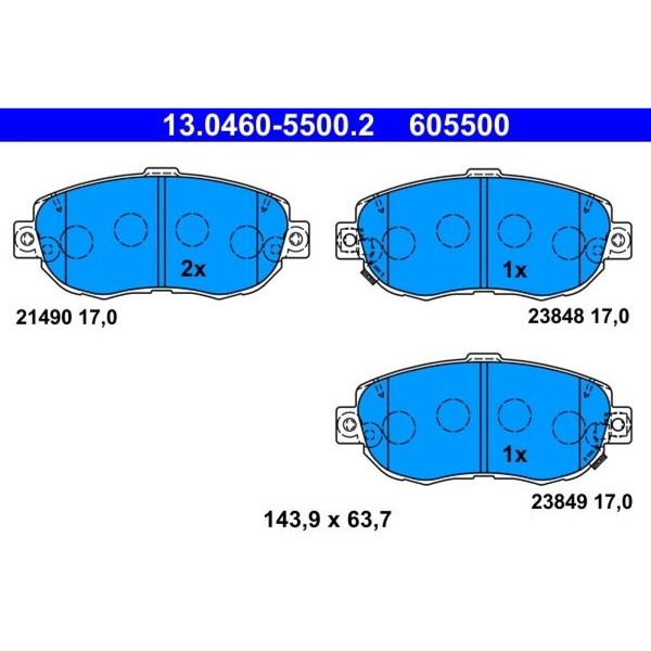 ATE 13.0460-5500.2 Bremsbelagsatz FüR Lexus Toyota Supra IS SC GS A8 S16 JZS147-image