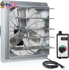 24 Inch Shutter Exhaust Fan w/ Speed Controller 4200 CFM High Speed Wall Mounted