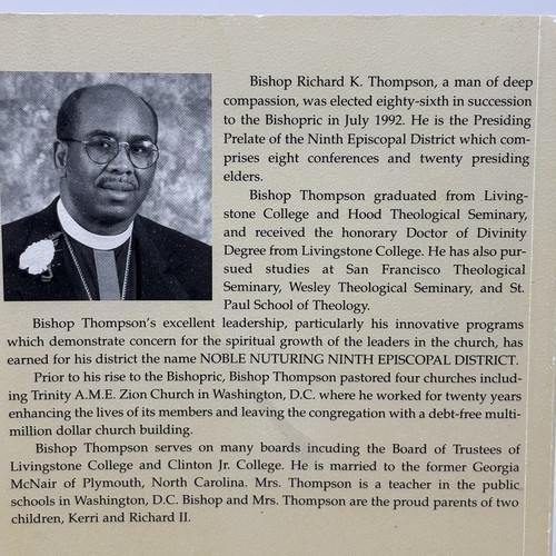 African Methodist Episcopal Zion Church 1796-1996 Role Of The Star Of Zion RARE - Bild 5 von 11