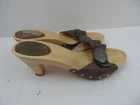 FRYE  Wooden &  Brown Leather Sandals Women's Block Heel - Size US 8.5