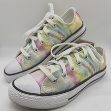 Converse Chuck Taylor All Star Low Top Pastel Rainbow Tie Dye Sneaker Sz 1 Youth