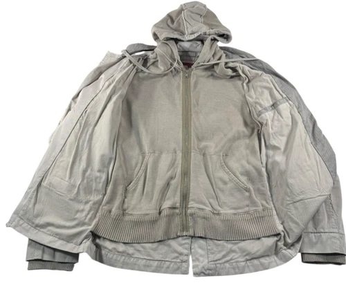 SONNETI Hybrid Style Blazer 2 in 1 Beige Hooded Jacket Sz M Retro 2005 Mens Mint image 2
