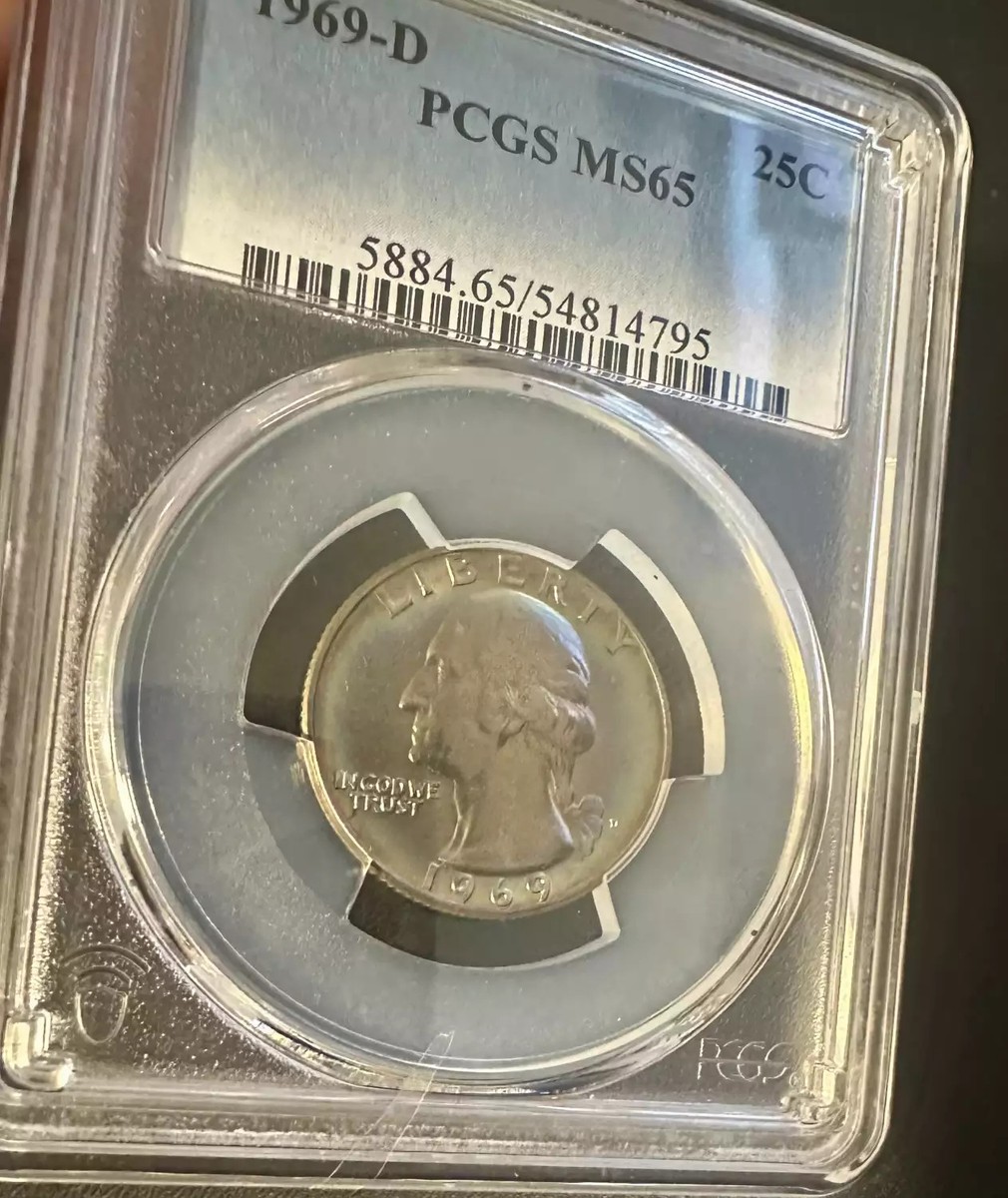 金終 PCGS MS65 P社準最高鑑定 1969B スイス 5Fr銀貨 完全 //世界