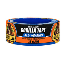 Gorilla All Weather Duct Tape, Black, 1.88" X 25 Yd Pack of 1 - UV and Tempera
