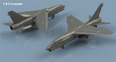 L'Arsenal Models 1/700 VOUGHT F-8E CRUSADER UNFOLDED WINGS (5) 3D Printed Set