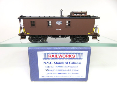 Railworks R-462P Brass HO Scale NYC New York Central Standard Caboose Painted