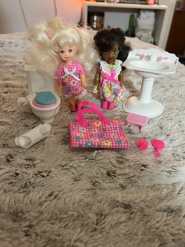 Vintage 1996 Mattel Potty Training Kelly New Baby Sister of Barbie Set EUC