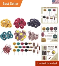 Abrasive Flap Wheel Set 50pcs 80 120 180 320 400 Grits Sanding Buffing Polish...