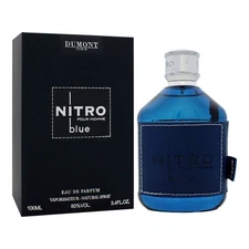 Dumont Paris Nitro Blue  - Uplifting Floral & Woody Fragrance - 3.4 Fl Oz EDP Sp