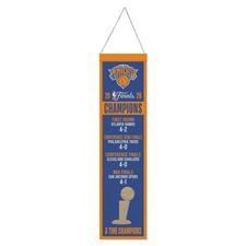 New York Knicks NBA 2026 Championship Banner Embroidered Wool 8" X 32"
