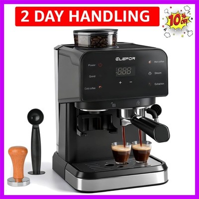 Espresso Machine 20 Bar, Coffee Maker with grinder Black'