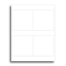 White Adhesive Square Labels, 4" x 4" - 100 Sheets / 400 Stickers - White Mat...