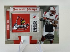 RARE GU PATCH 2009 Certified Souvenir Stamps Michael Bush Louisville Cardinals