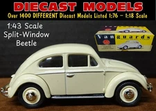 IVORY VOLKSWAGEN SPLIT WINDOW BEETLE; 1:43 SCALE VANGUARDS UK MADE DIECAST MODEL