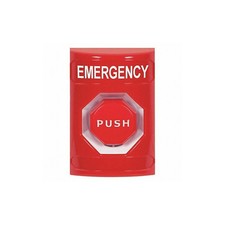 Safety Technology International Emergency Push Button,Red,Polycarbonate