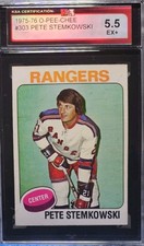 75-76 O-Pee-Chee Pete Stemkowski KSA 5.5 🚨🚨🚨 New York Rangers 