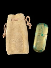 Camel Cigarette Ad Brass No. 5 Trench Lighter Suede Leather Pouch