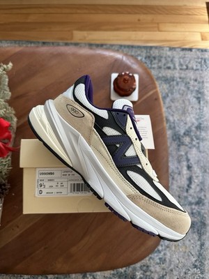 New Balance Men s 990v6 Made in USA Size 9.5 White Black Plum |U990WB6|Brand New