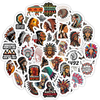 100Pcs Native American Stickers for Water Bottle and Laptop, Native American Par