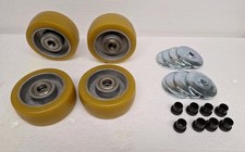 4x WICKE-TOPTHANE PU-Laufrolle | 100x40mm | Mit Blenden+Achsreduzierung | Neu