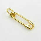 375 9ct 9k Yellow Gold Small Safety Pin Solid 3D Charm Pendant, C8