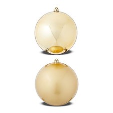 Large Shatterproof Gold Christmas Ball Ornaments Set of 2 Big 7.8 Inch Jumbo