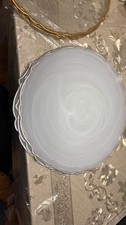 Lot Of 8 Glass Charger Plates 3 Gold Rim 5 Silver Rim