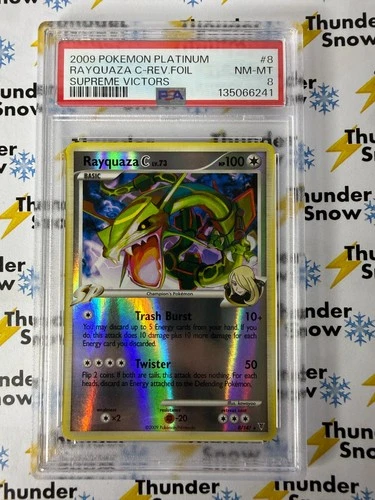 Rayquaza C Reverse Foil Supreme Victors #8 2009 Pokemon Platinum PSA 8
