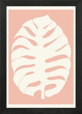 Monstera Big Leaf Framed Wall Art Poster Canvas Print Picture