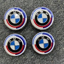 4x 68mm Bmw 50th Anniversary Wheel Center Caps M Style Hub Caps E46 E90 F30