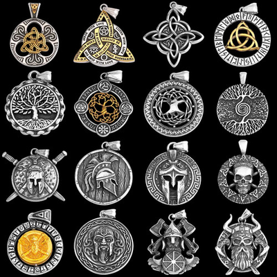 #ad Nordic Vikings Tree of Life Odin Necklace Various Men Celtic Amulet Pendant Stai $27.99